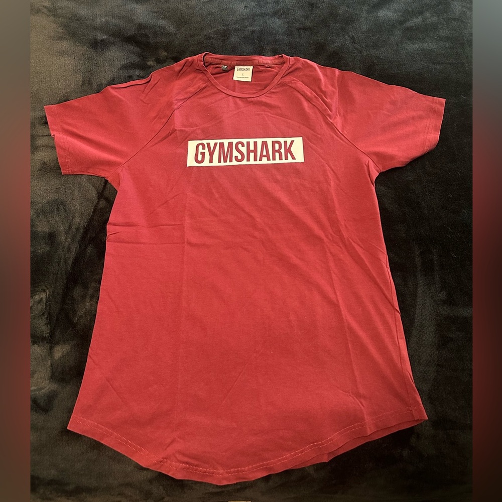 Mens Gymshark Block Logo Slim Fit Retro Graphic Tee T-Shirt - Red Size Large